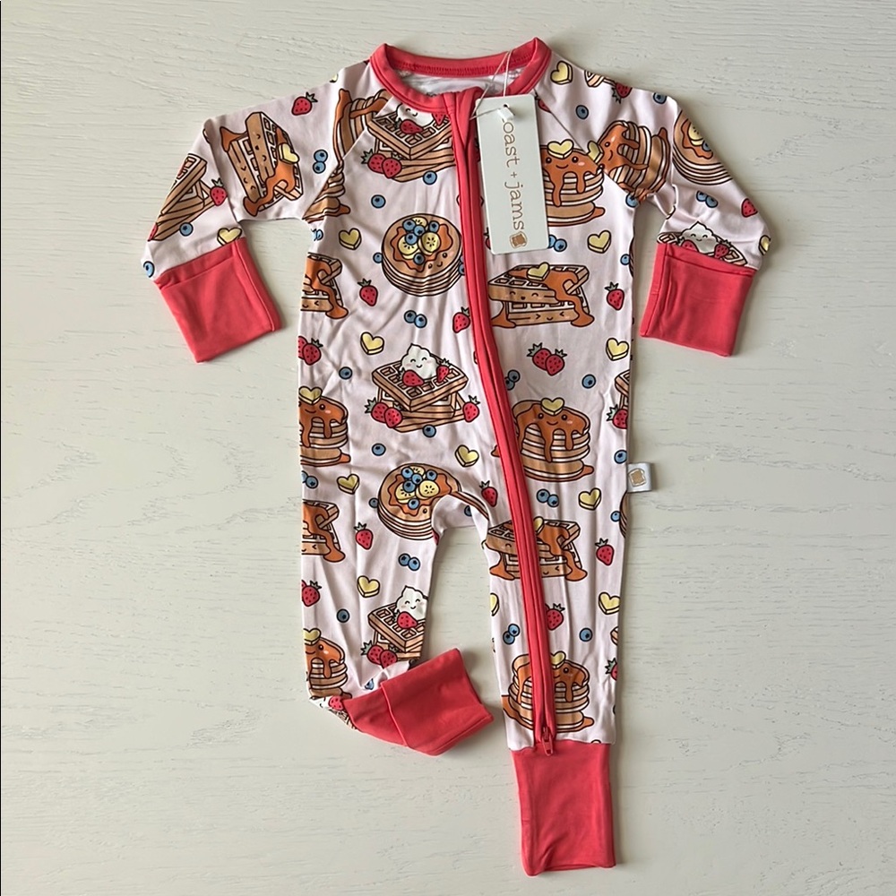 Toast + Jams Bamboo Convertible Romper Pink Waffly Cute 3-6 18-24 months